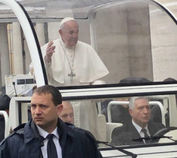viewing the Pope at the Vatican